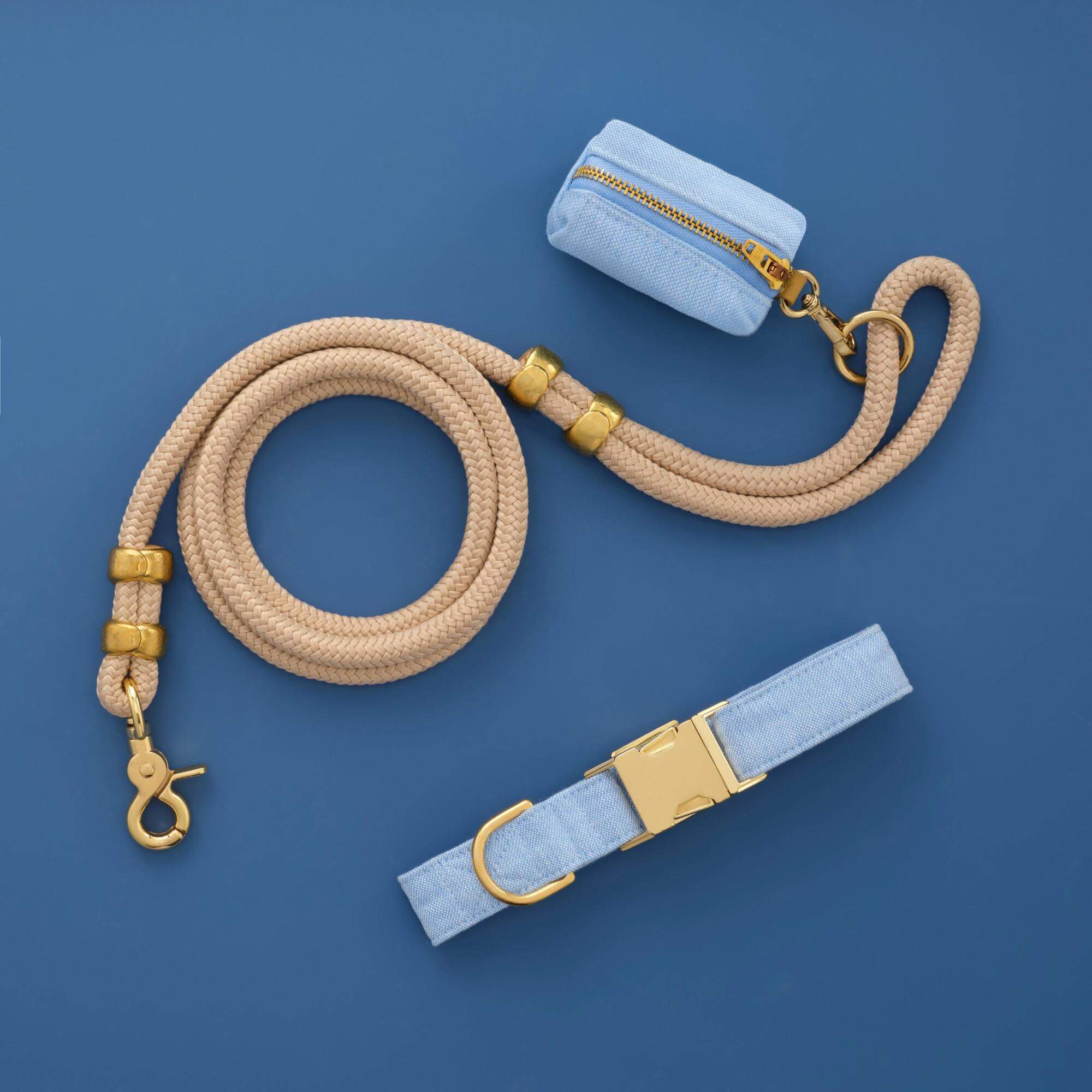 Blue Chambray Collar Walk Set - Image 3