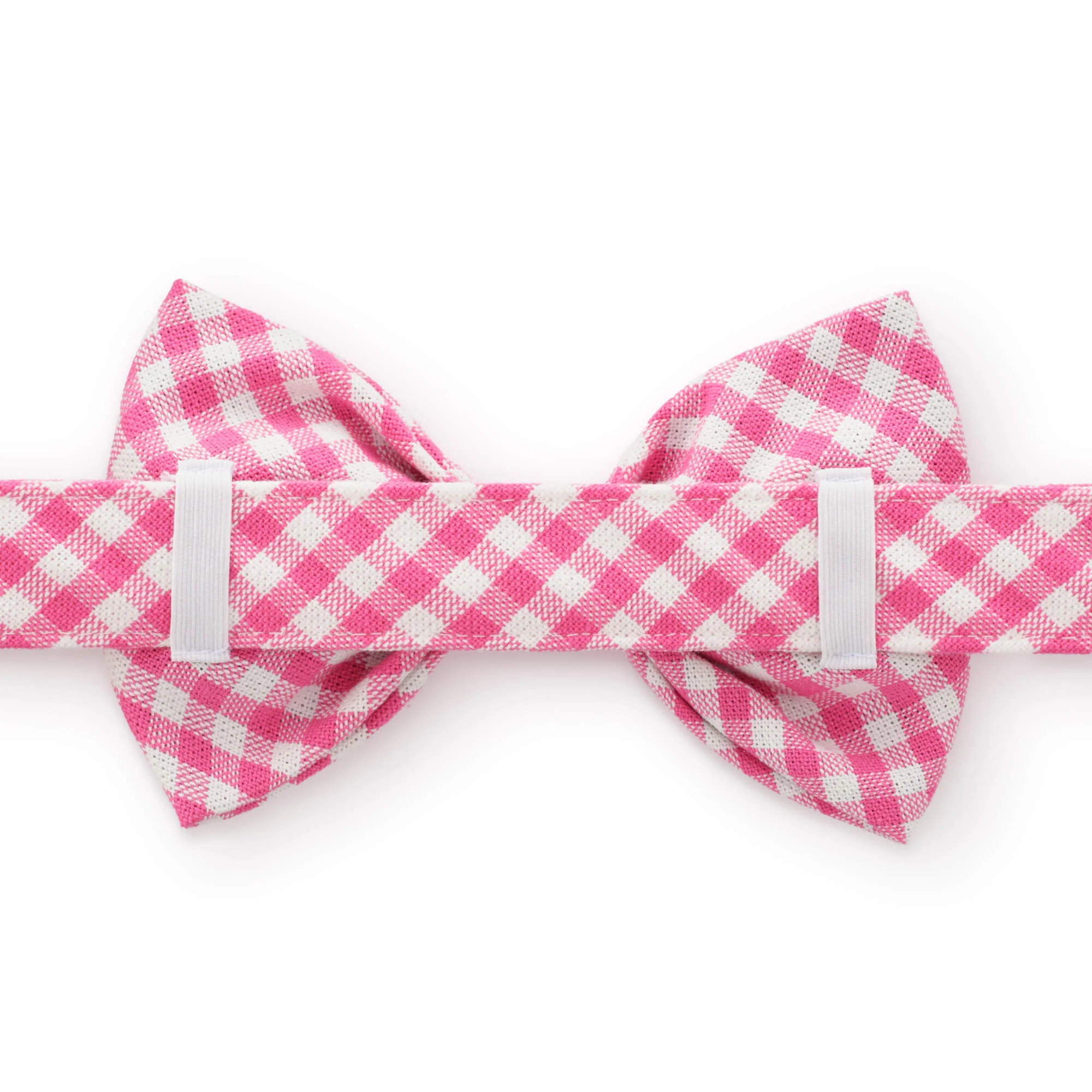 Hot Pink Gingham Bow Tie Collar - Image 3