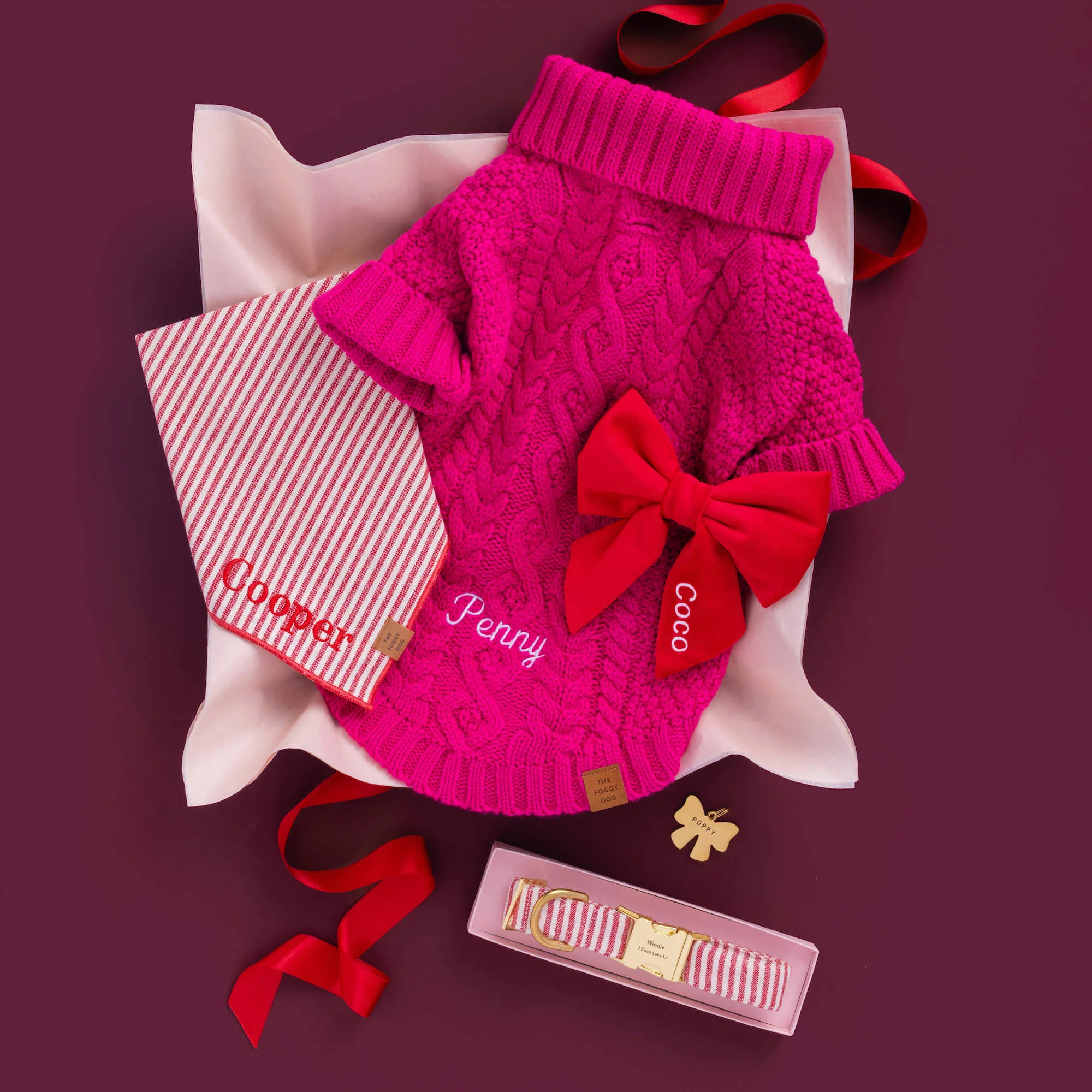 Red Stripe Dog Bandana - Image 9