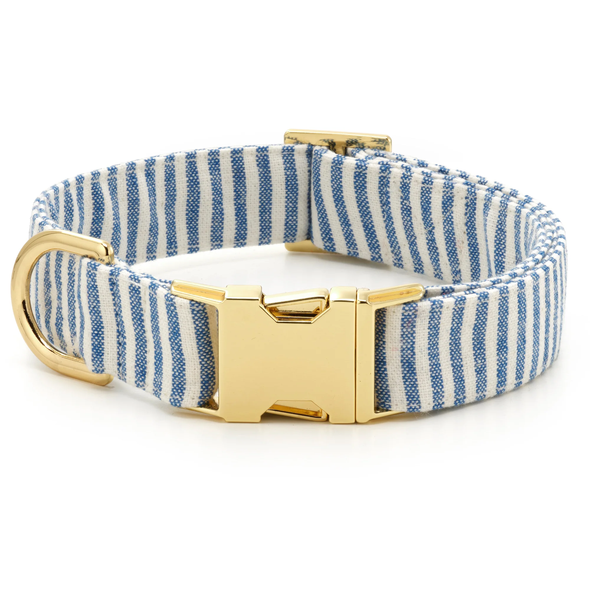 Lake Blue Stripe Bow Tie Collar - Image 3