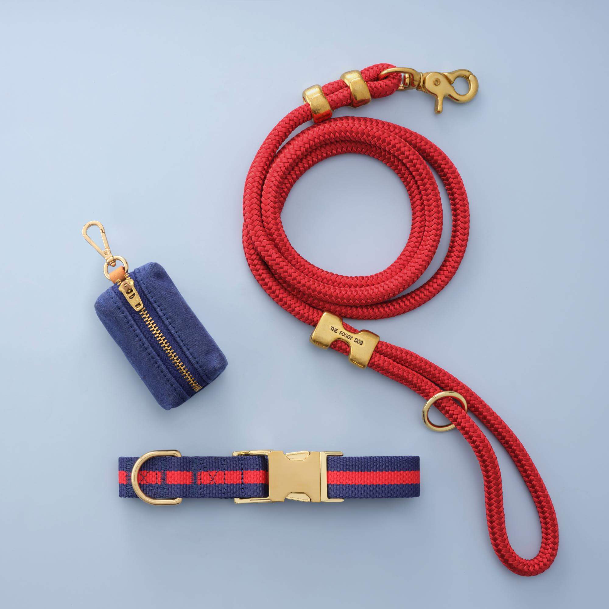 Mariner Striped Webbing Collar Walk Set - Image 3