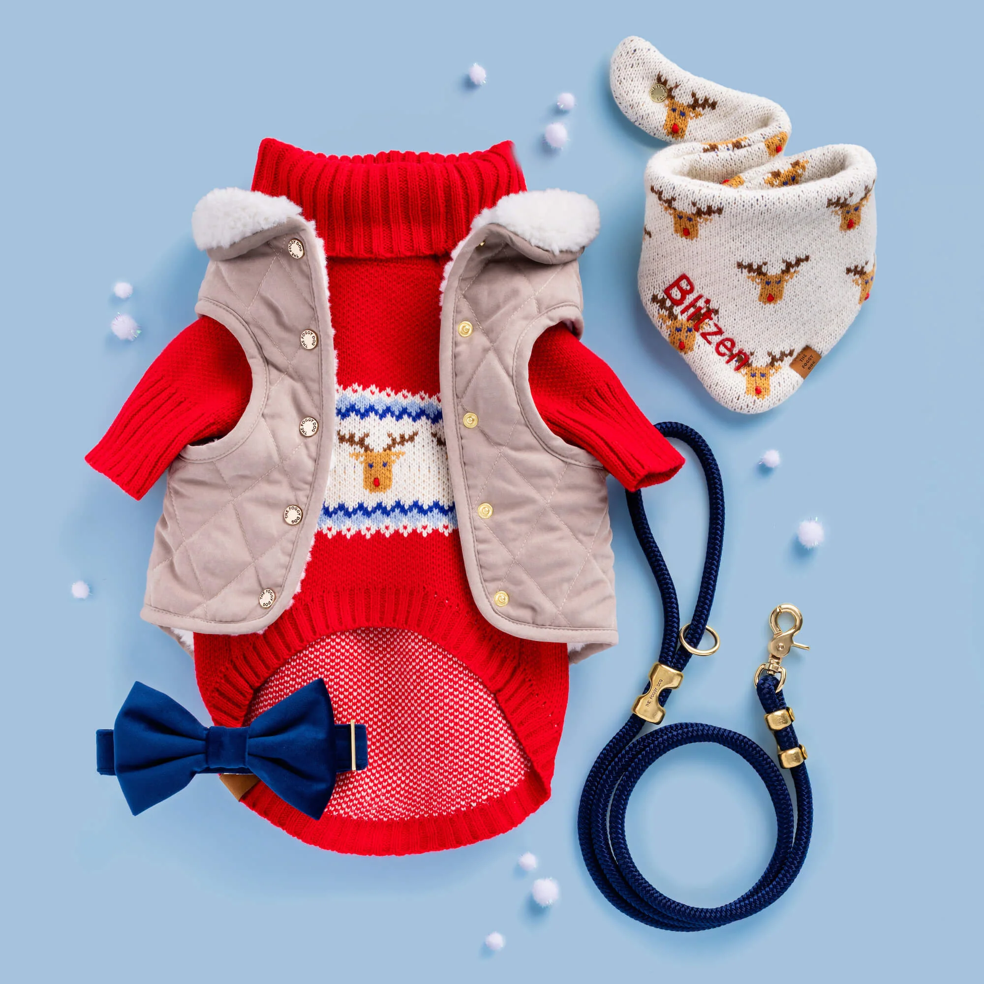 Navy Velvet Bow Tie Collar - Image 6