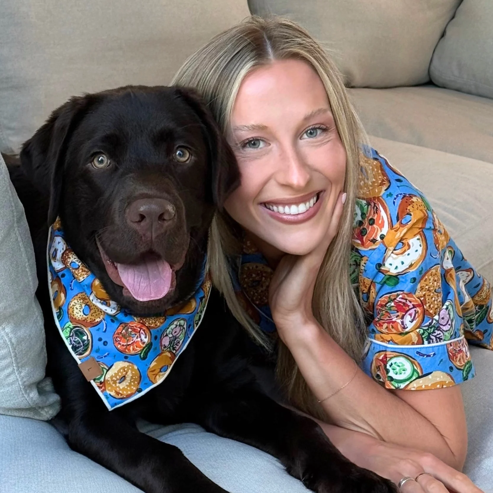 Printfresh x TFD Bagels & Schmear Mom + Dog Matching Gift Set (Short PJs) - Image 9