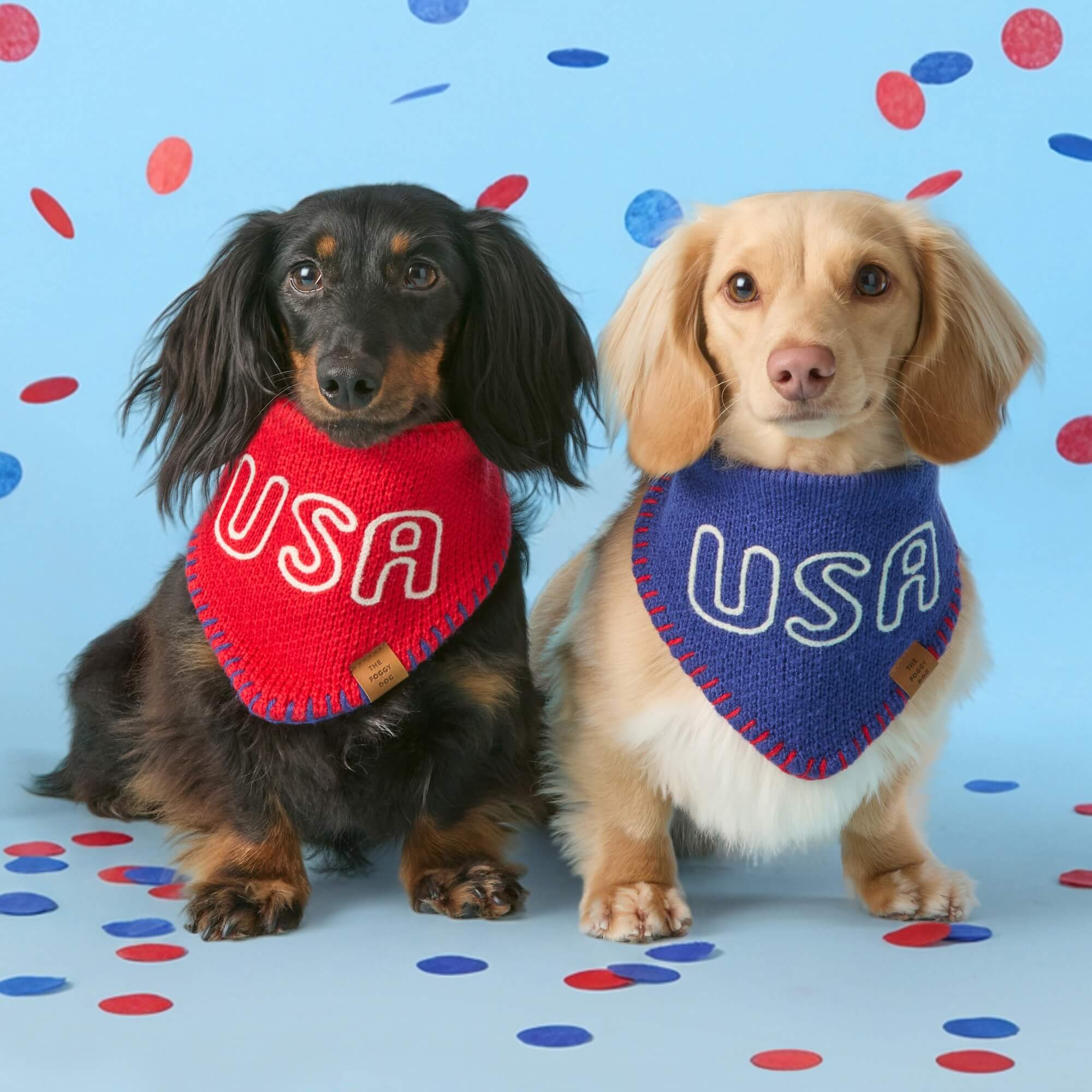 Navy Blue USA Knit Dog Bandana - Image 3