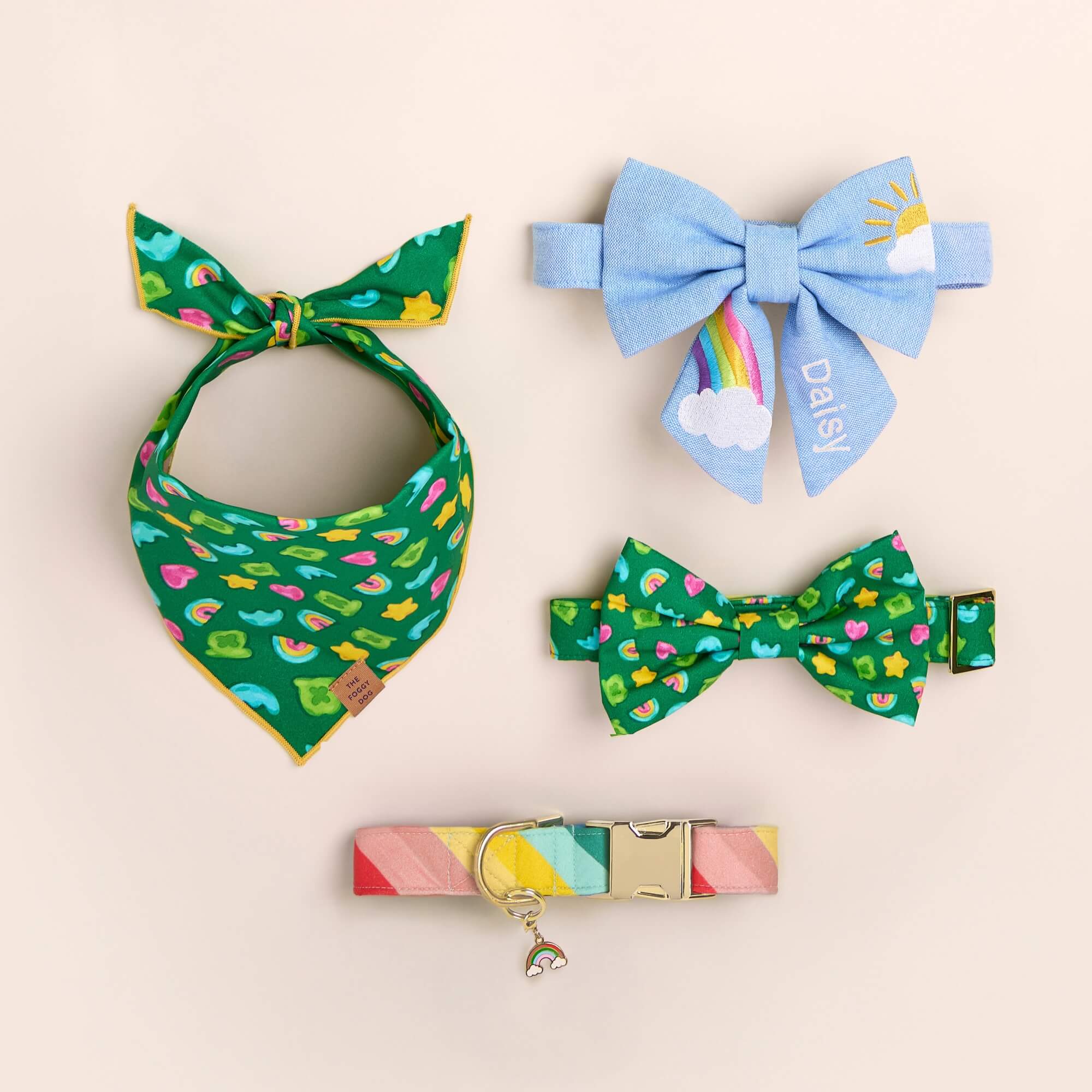 Sunshine and Rainbows Embroidered Lady Bow Collar - Image 7