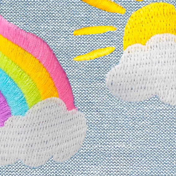 Sunshine and Rainbows Embroidered Lady Bow Collar - Image 9