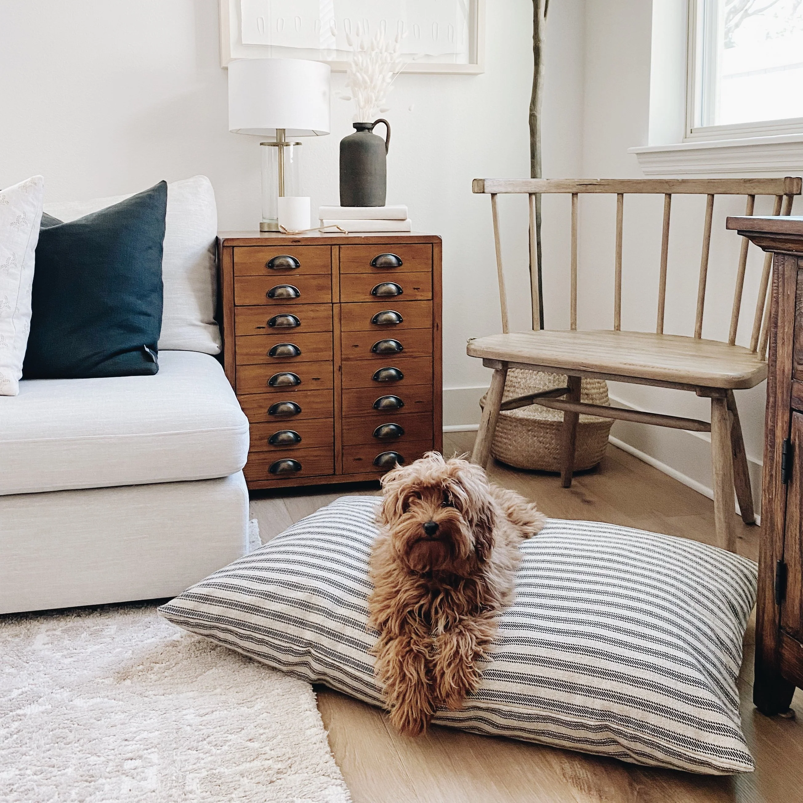 Ticking Stripe Dog Bed - Image 7