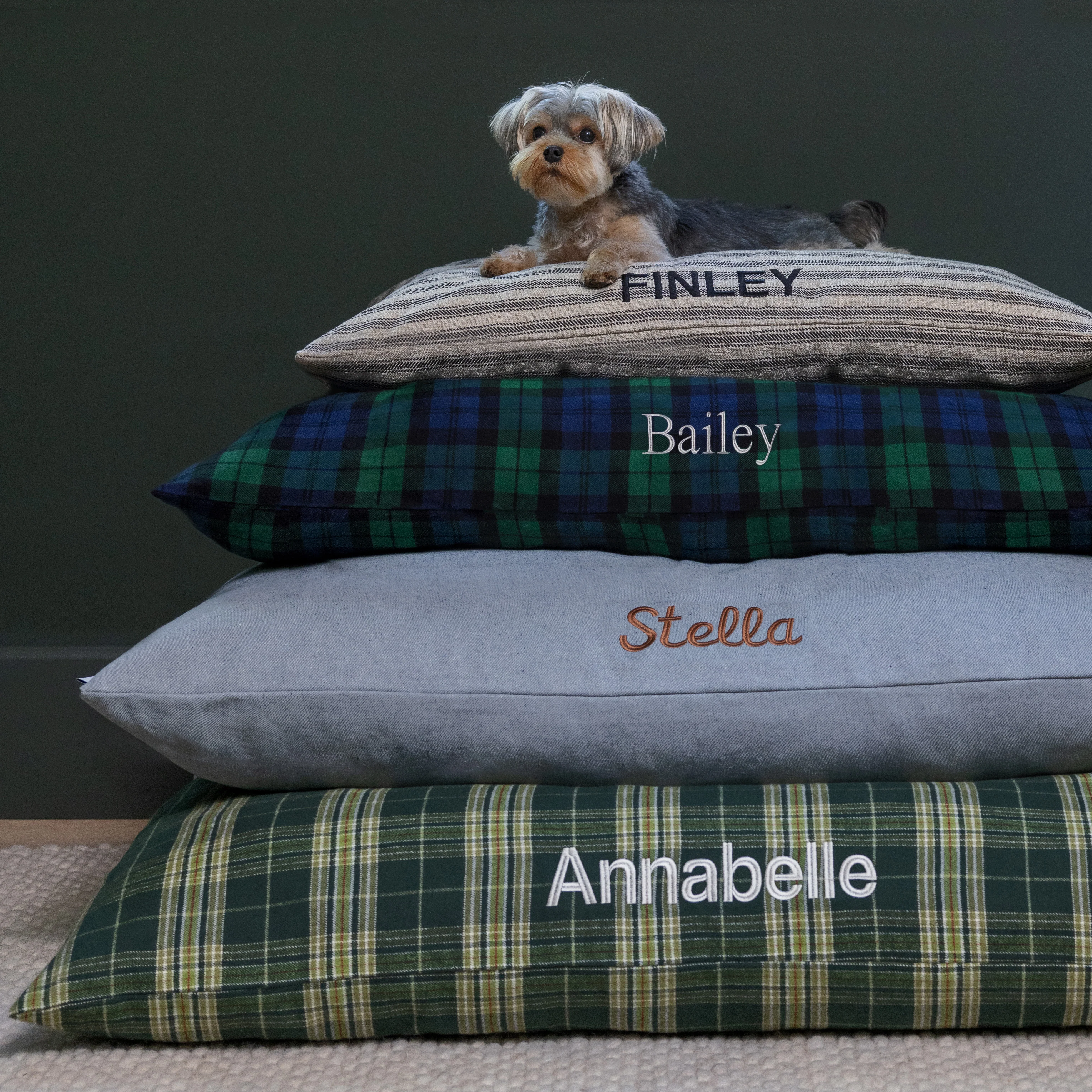 Ticking Stripe Dog Bed - Image 9